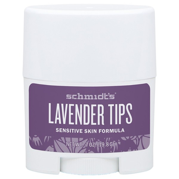 Schmidt's Lavender Tips Sensitive Skin Natural Deodorant Stick Travel Size 0.7 oz / 19.8 g