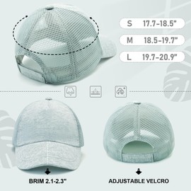 WATAME Summer Toddler Baseball Cap Adjustable Kids Trucker Hat Mesh Baseball Caps for Baby Boys Girls Sun Hat (CA/US, Age, 3 Years, 6 Years, Gray)