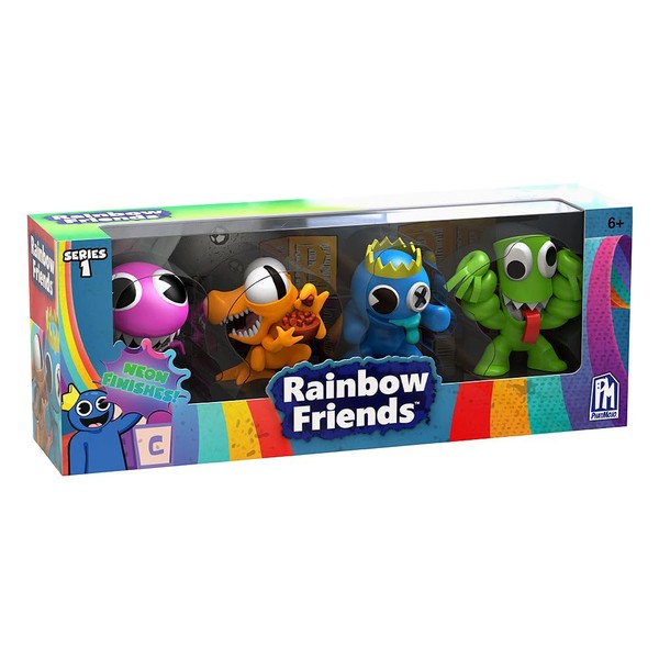 Rainbow Friends - Neon Minifigure 4-Pack (Four 2.5" Collectible Figures,