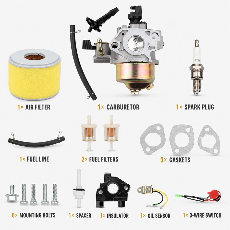 GX240 GX270 Carburetor Tune-Up Kit with Air Filter & Spark