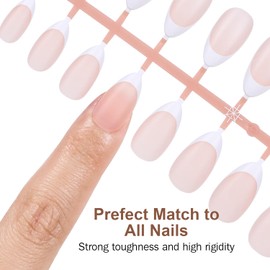 Brown Extra Short Almond French Tip DIY Soft Gel Nail Tips by Nelle Baker