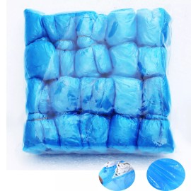 Banfluxion 100 Pieces Disposable Plastic Shoe Cover PE Waterproof Shoe Cover for Hotel/Home