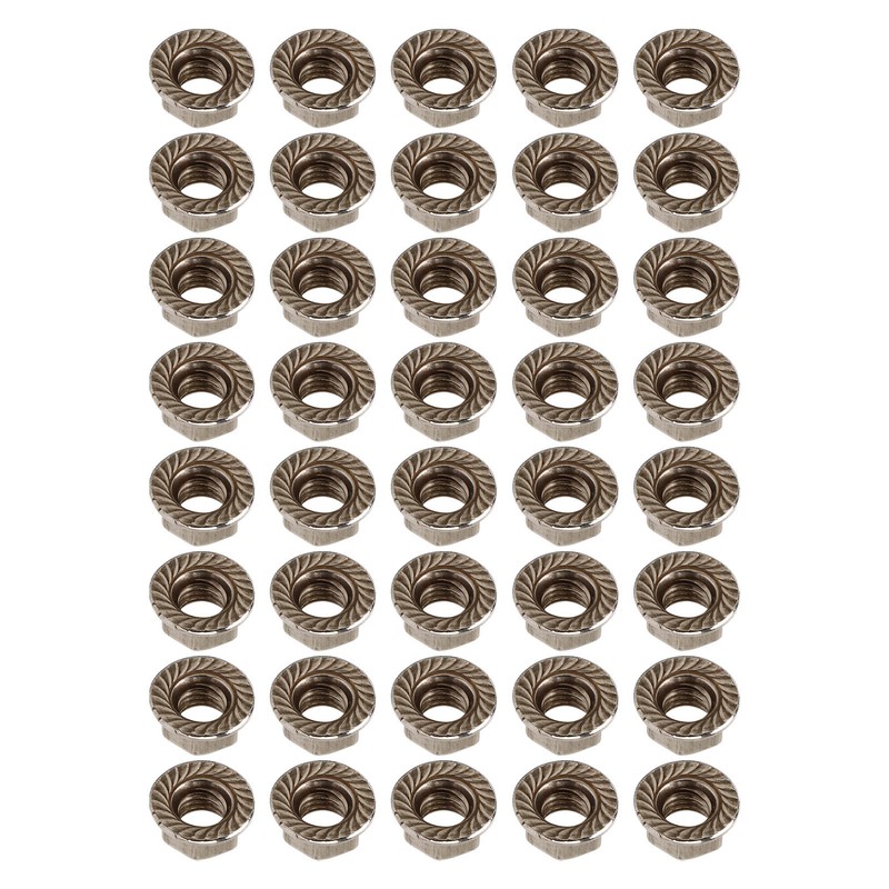 40pcs M10x1.25mm Hxagonal Flange Nuts Stainless Steel Rust Resistant Fine