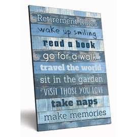 Motivational Wall Art Sign Plaque Inspire Every Day Vibrant Print Retirement Rules A4 Wooden Home Décor Uplifting Decoration