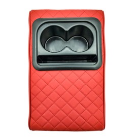 QKWL Center Console Cover, Middle Console Cover, Good Elasticity, Good Breathability, Lightweight, Wear-Resistant, Scratch Resistant Fits Most Sedans, SUVs, Trucks, and Vans (Diamond&Wine Red)