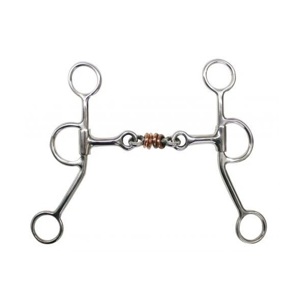 Showman Stainless 5" Dog Bone Snaffle with Long Shanks and