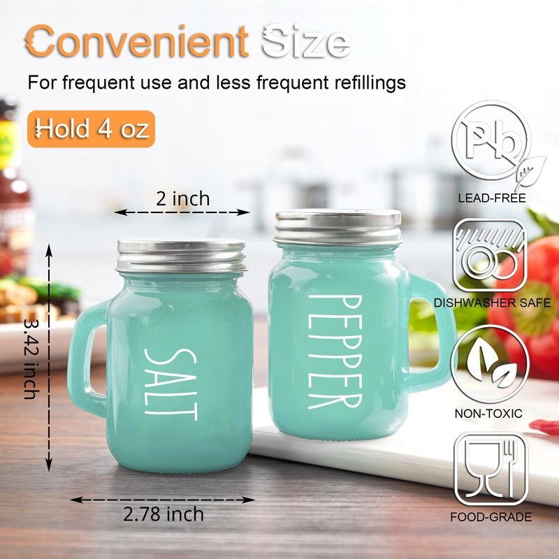 Turquoise Salt and Pepper Shakers Set - Teal Kitchen Decor