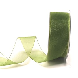 s.dekoda Organza Ribbon 50 m x 40 mm Olive Green Organza Chiffon Gift Ribbon Organza Ribbon [1350-112]