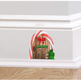 60 Second Makeover Limited Full Colour Christmas Elf Workshop Wooden Door Wall Sticker Decal Santa Sack Candy Cane Skirting Board Festive Mural