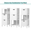 Tangkula Bathroom Floor Cabinet, Multifunctional Wooden Storage Cabinet with 2