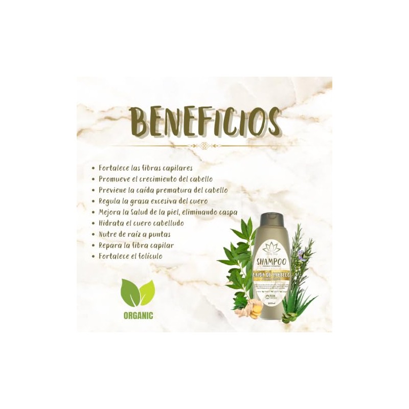 Shampoo Orgánico Ozonizado De Romero y Aloe Vera y Vitamina