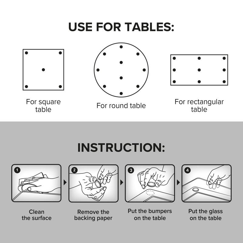 X-Protector Glass Table Top Bumpers - 20 PCS 1.2"- Self-Adhesive