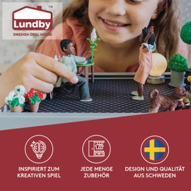 Lundby Dollhouse Dolls for Dollhouse Family - Dark-Skinned Dolls Family Billie - Dollhouse Bending Dolls - Dolls House Accessories - Bending Dolls Dolls House Figures - Scale 1:18