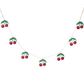 Gisela Graham Cherries Wooden Garland Hanging Decoration