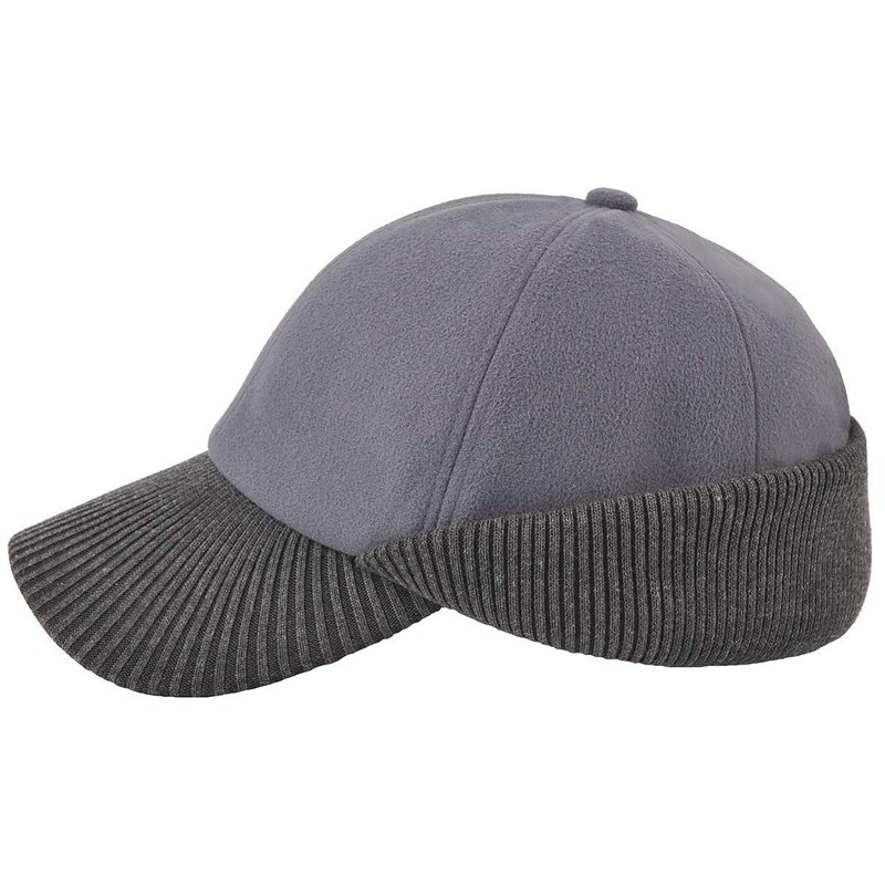 Mens Wool Winter Baseball Cap with Warmer Earflap Outdoor Beanie