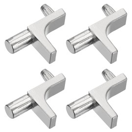 QUARKZMAN Pack of 4 Shelf Support Pins, 7.5 mm/0.30 Inch Pin Length, Zinc Alloy Kitchen Cabinet Shelf Holder, Support Pins for Board, Bookcase, Cabinet, Furniture, Nickel Colour