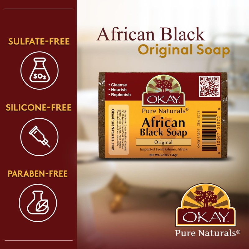 OKAY AFRICAN BLACK ORIGINAL SOAP 5.5oz / 142gr