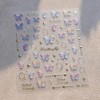 Pink Purple Butterfly Nail Stickers 5D Embossed Metallic Star Nail