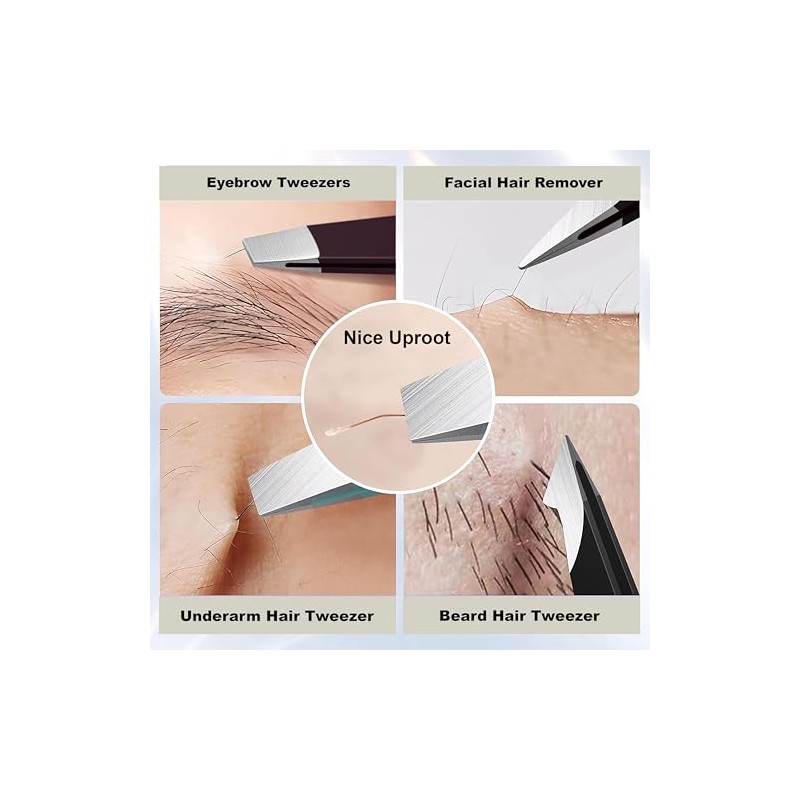 The Élan Bare Precision Set 4-Piece Professional Stainless Steel Tweezer