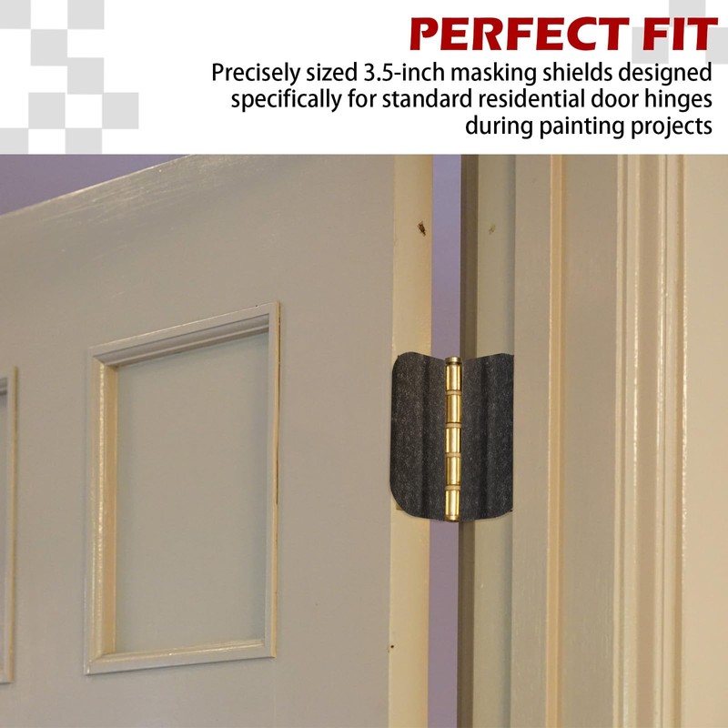 Verplexter Door Hinge Masking Shields, 3.5 Inch, 50-Pack, for Residential