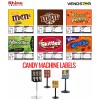 Unbranded (6) CANDY VENDING MACHINE STICKERS LABELS - NUTRITION INFO