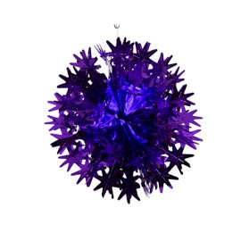 Simply Products Foil Garland Star Ball - Christmas Hanging Decoration Wall Ceiling Xmas Deco (Dark Purple)