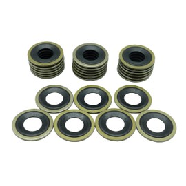 Dsnaduo 25 PCS Metal/Rubber Drain Plug Gasket, Fits 1/2, M12, M12 So Replace 097-021, 65274, 365274, 14079550, 14090908, 1625762, 1631748, 24571185, 25524544, 5741252, 8-14090-908-0 (24.7x11.5mm)