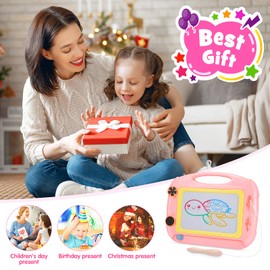 EUCOCO Toys for 2 Year Old Girls, Magnetic Drawing Board Learning Toys for 2 3 4 5 6 Year Old Girls Gifts for 2-6 Year Olds Girls Toys Age 2 3 4 Early Education Drawing Board for Toddlers Doodle Board