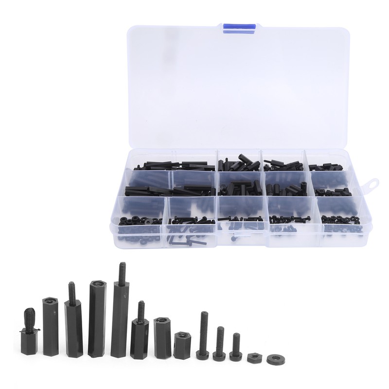 320pcs M2 Nylon Male to Female Hex Spacers Screw Nut
