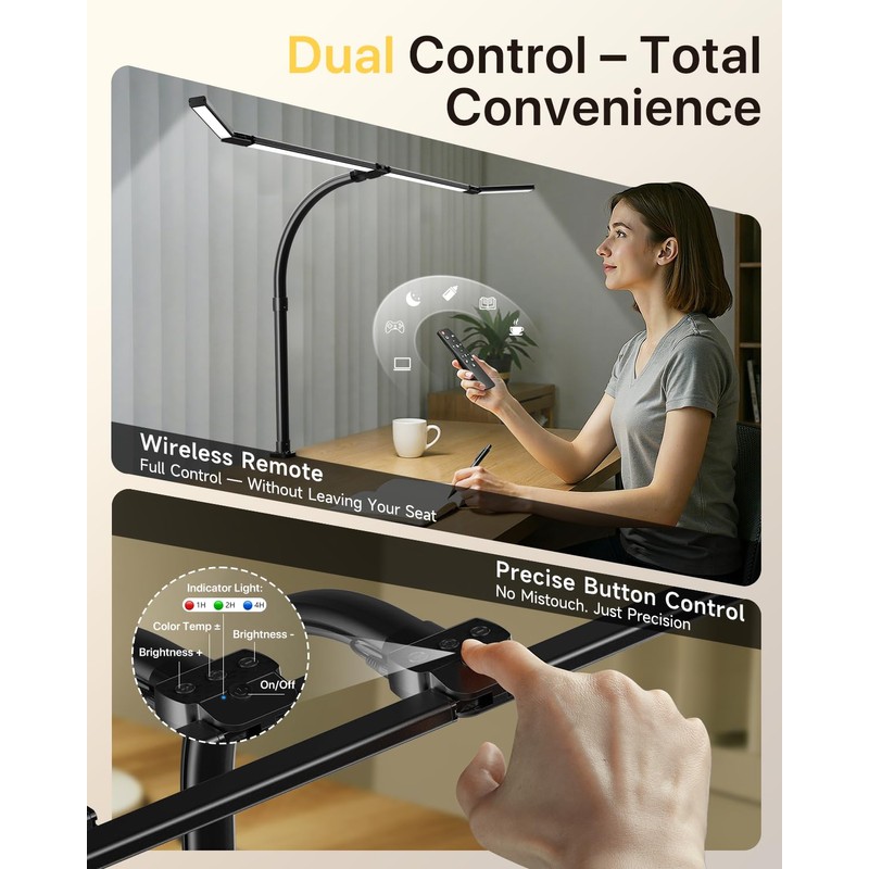 ONEMIX 42" LED Desk Lamp with Clamp, Architect Desk Light