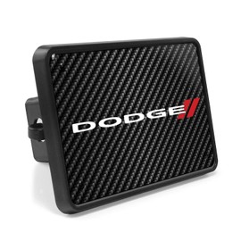 iPick Image for Dodge Graphic Carbon Fiber Texture ABS Plastic 2 Tow Hitch Cover