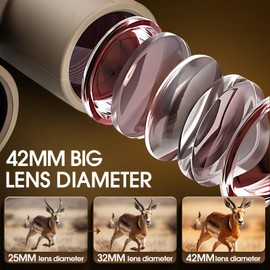 12x42 HD Binoculars for Adults High Powered Binoculars with Upgraded Phone Adapter Waterproof Compact Binocular with Low Light Night Vision for Bird Watching Hunting Outdoor Sports Concerts Black