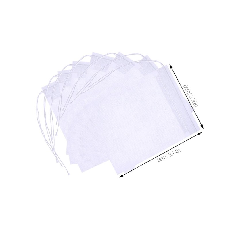 Ciieeo 100pcs Non-Woven Drawstring Tea Filter Bags for Loose Leaf