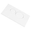 Toilet Water Tank Panel White ABS Squared Round Button Dual