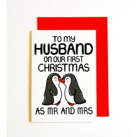 To My Husband On Our First Christmas As Mr And Mrs Christmas Card