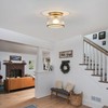Zlepmlla Glass Ceiling Light, Clear Ribbed Glass Ceiling Light Fixture