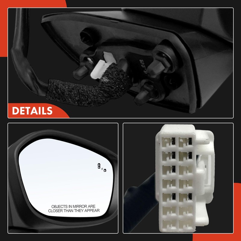 A-Premium Passenger Side Power Door Mirror - Compatible with Honda