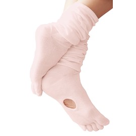 Alpha Five Finger Open Hole Socks, Pink