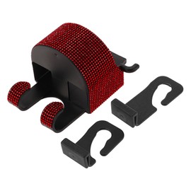 HEROFFIX 1 Pcs for Purses and Bags, Umbrella Etc Car Back Seat Headrest Cup Holder Sturdy Car Seat Hooks with Cup Holder Red 5.71"x3.15"