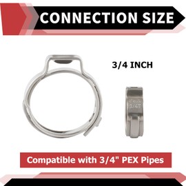 (Pack of 50) EFIELD 3/4-inch Stainless Steel Pex Cinch Clamp Rings for Pex Tubing/Pipe (3/4 inch-50pcs),(CLAMP010)