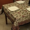 India Arts Handmade Jaipur Floral Print 100% Cotton Tablecloth Earthen