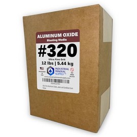 Ultra Fine Aluminum Oxide Blast Media #320 Grit - 12 lbs. - Abrasive for Blast Cabinets, Sandblasters and Sandblast Guns