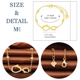 MicLee Women's Simple Bracelet Cubic Zirconia 925 Sterling Silver Allergen-Free Infinity Sign of Dragon Wrap Bangle Bracelet with Gift Bag Super Gift for Mother Girlfriend, Silver, gold