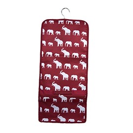 April Fashions NCB25-E-WB-1 Burgundy Elephant Hanging and Folding Cosmetic Organizer Storage