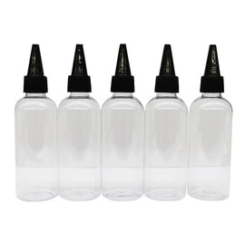 EpoChemical PET Clear Cap Bottle, 3.4 fl oz (100 ml), Pack of 5