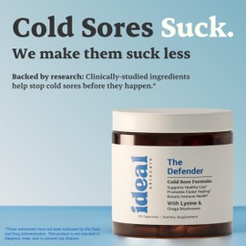 (3-Pack) Cold Sore Treatment For Lips With Immune Support | L-Lysine 1000mg Capsules, Chaga, Bee Propolis, Vitamin C, Zinc & Licorice Root Extract | Non-GMO, Vegetarian, 180 Capsules for Men and Women