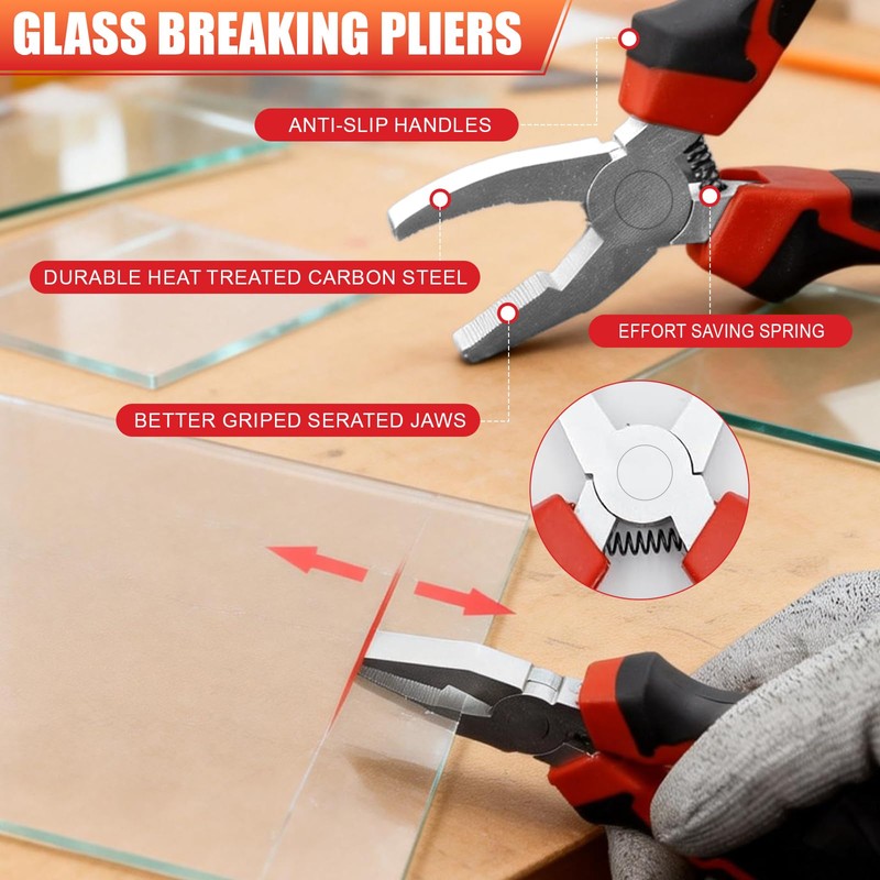 Alwalkee 13-Piece Glass Cutting Tool Kit, Oil Feed Cutter with