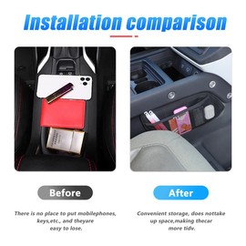 JONKOKO Car Center Control Both Sides Hanging Pockets Compatible with Land Rover Defender 90 110 130 2020-2024 Interior Organizer Automotive Bag, Car Net Pocket Side Storage Bag