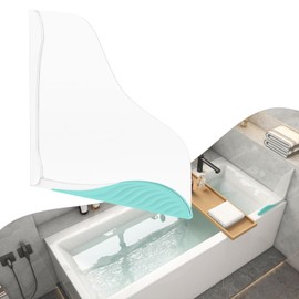 Fanslgeolsy Shower Splash Guard, Splash Guard for Bathtub, Shower Water Guard with Adjustable Silicone Base, Large Water Barrier, Frosted Acrylic & Silicone Base, for Tub, Sinks, Washbasin –11in×11in