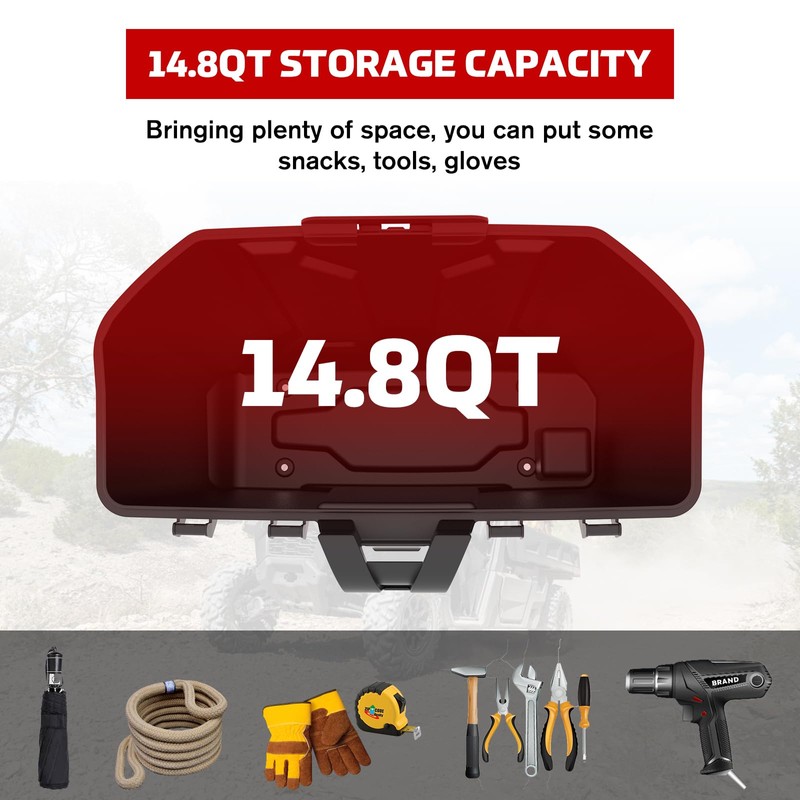 XUTVOTOR Can Am Defender Removable Storage Bin, Passenger Underseat Storage